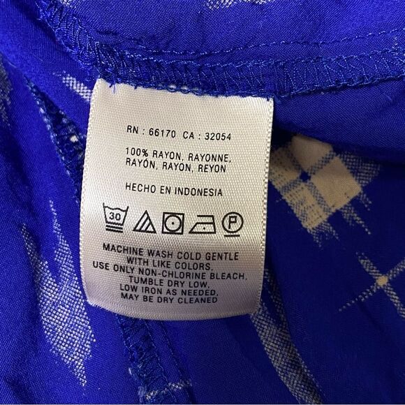 Anthroplogie Holding Horses Blue Abstract Tunic Top W/ Pockets Women's Size M - Picture 3 of 16